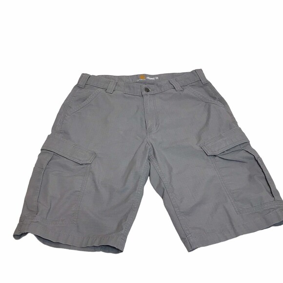 Carhartt Men's Force Broxton Cargo Shorts Gray 34 Ripstop Heavy Duty Comfort - Picture 1 of 9